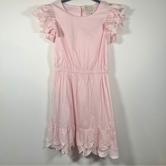 Sail To Sable Scalloped Hem Mini Dress - Pink Blush XS babyshowe preppy cotton - Picture 2 of 12